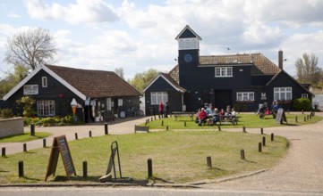 Gift shop and boating pavilion buildings at Thorpeness, Suffolk, England, United Kingdom, Europe