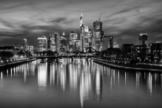 Skyline, banking district, financial district, Taunus Tower, Tower 185, Commerzbank, Messeturm,