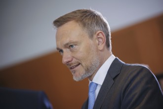 Christian Lindner (FDP), Federal Minister of Finance, pictured during a cabinet meeting in the