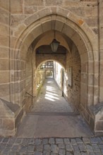 Historic cloister of the collegiate church, Feuchtwangen, Middle Franconia, Franconia, Bavaria,