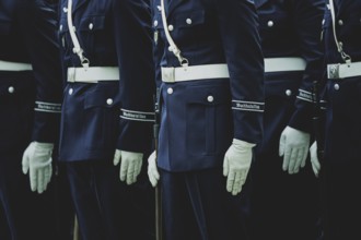 Air Force soldiers of the guard battalion, photographed during a reception with military honours at