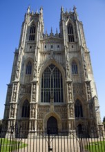 Frontage of Beverley Minster church, Beverley, Yorkshire, England, United Kingdom, Europe