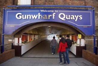 Tunnel into Gunwharf Quays development, Portsmouth, Hampshire, England, United Kingdom, Europe