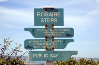 Rosaire Steps signpost, Island of Herm, Channel Islands, Great Britain