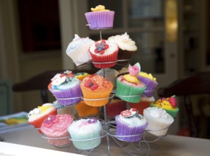 Cup cakes in cake stand