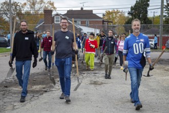 Detroit, Michigan, The nonprofit Greening of Detroit plants trees in the Morningside neighborhood.