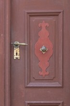 Brown front door, Hildesheim, Lower Saxony, Germany, Europe