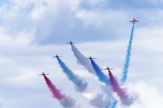 Red Arrows, Royal Air Force Aerobatic Team, Airshow 2024, Teignmouth, Devon, England, United