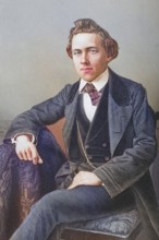 Paul Charles Morphy, 1837-1884, American chess player, Historical, digitally restored reproduction