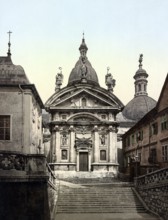 The Mausoleum in Graz, Austria, Historical, digitally restored reproduction from a 19th century