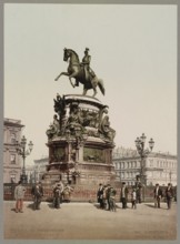 Monument to Tsar Nicholas I, Saint Petersburg, Russia, 1890, Historical, digitally restored