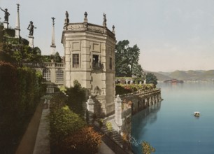 Lake Maggiore. Isola Bella. Garden, part of the Torrione, Italy, 1890, Historic, digitally restored