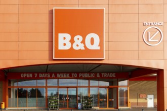 B&Q DIY superstore warehouse shop, Euro Retail Park, Ipswich, Suffolk, England, UK