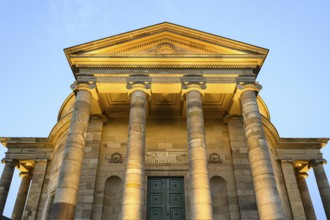 Gate of the burial chapel on the Würrtemberg in Stuttgart Rotenberg in the evening light