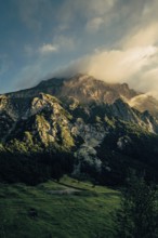 Hahntennjoch pass road in Tyrol in Lechtal, Austria, Europe