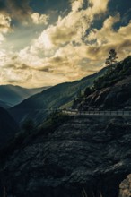 Hahntennjoch pass road in Tyrol in Lechtal, Austria, Europe