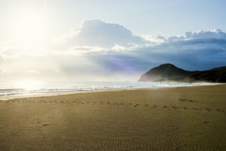 Lonely beach, Spiaggia Feraxi, sunrise, Capo Ferrato, Muravera, Province of Cagliari, Sardinia,