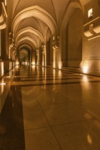 Illuminated arcades at the Sultan's Palace, Muscat, Arabian Peninsula, Sultanate of Oman