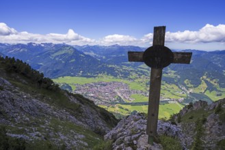 Panorama from Rubihorn, 1957m, on Oberstdorf, Allgäu Alps, Allgäu, Bavaria, Germany, Europe