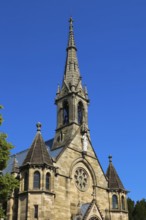 Cemetery Unter den Linden, neo-Gothic St Catherine's Church, church, sacral architecture, church