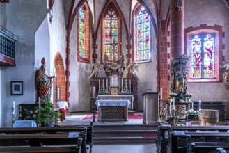 Interior of the Catholic parish church of St Martin in the Ediger district, Ediger-Eller,