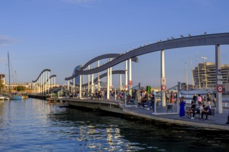 Rambla de Mar at the harbour, Barcelona, Catalonia, Spain, Europe