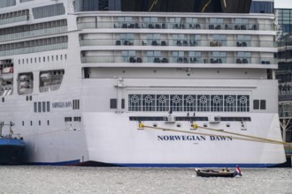 The cruise ship Norwegian Dawn at the Passenger Terminal Amsterdam, Cruise Port Amsterdam, belongs