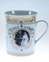 Souvenir mug for the wedding of Prince Harry and Meghan Markle, on 19 May 2018 at Windsor Castle,