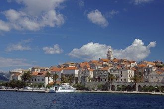 View of the old town centre of Korcula, Adriatic Sea, Marco Polo, Mediterranean Sea, Croatia,