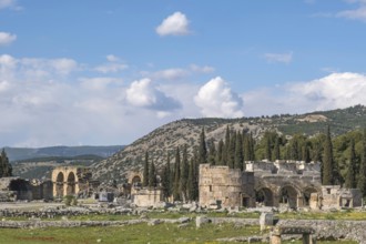 North Gate of Hierapolis, ancient Greek city, UNESCO World Heritage Site, near Pamukkale, Phrygia,