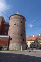 Historic powder tower, part of the former fortifications, Riga, Latvia, Europe