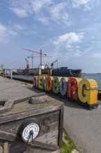 Maritime Svendborg, shipyard, cranes, dock, Frederiksø, Frederiks Island in the harbour, colourful