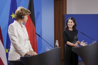 Annalena Bärbock (Alliance 90/The Greens), Federal Foreign Minister, at a joint press conference