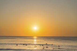 Surfer in the sea, beach, holiday, sunset, travel, beach holiday, tourism, evening sun, evening