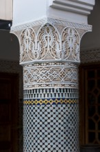 Columns in Riad, Column, traditional, decorated, ornament, decoration, art, construction, building,