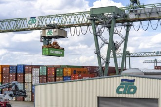 Port of Dortmund, Container Terminal Dortmund CTD, trimodal terminal, transport by rail, road and