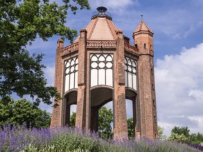 Park Weinbergpark, village Rathenow, tower Bismarckturm, Rathenow, Brandenburg, Germany, Europe