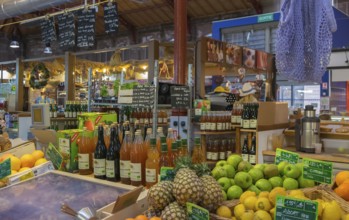 Historic market hall Marché couvert, Colmar, Alsace, France, Europe