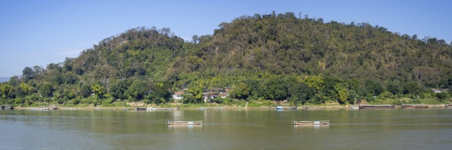 Panorama over the Mekong at Luang Prabang, Luang Prabang province, Laos, Asia