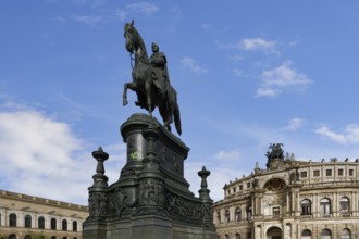 King Johann Equestrian statue, Theater Square, Dresden, Saxony, Germany, Europe