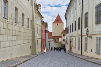 Prague Castle, Cobbled Street, Prague, Czech Republic, Europe