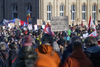 People demonstrate against right-wing extremism, Schlossplatz, Stuttgart, Baden-Württemberg,