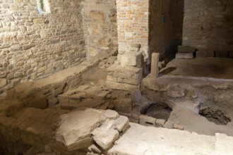 Archaeological excavation inside church of the Virgin Mary and archaeology museum, Apollonia