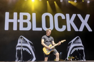 Adenau, Germany, 9 June 2024: H-Blockx (Tim Tinte Humpe, guitarist) play at Rock am Ring. The