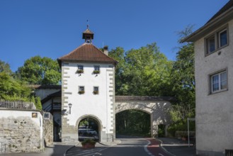 Aufkircher Tor, historic town gate Half-timbered houses in Aufkircher Straße, old town centre of