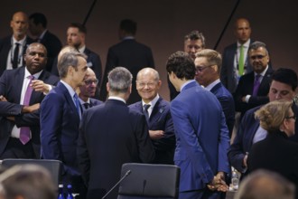 NATO summit meeting in Washington. Olaf Scholz (SPD), Federal Chancellor, pictured in front of the