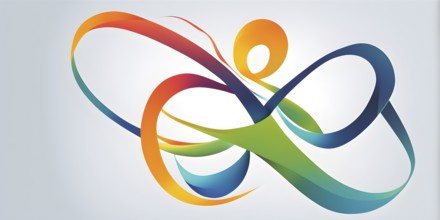 Abstract symbol encapsulating the essence of health and fitness in vibrant colors, AI generated