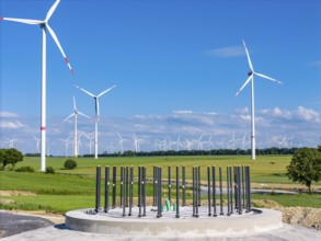 Wind farm north-east of Bad Wünnenberg, foundation for a new wind turbine, Ostwestfalen-Lippe,