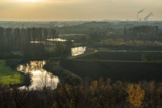 Lippe floodplain, old tributary of the River Lippe, near Hamm, North Rhine-Westphalia, Germany,