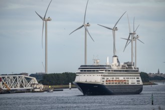 Shipping traffic on the Maas, at Hoek van Holland, cruise ship Zaandam, Holland America Lijn,